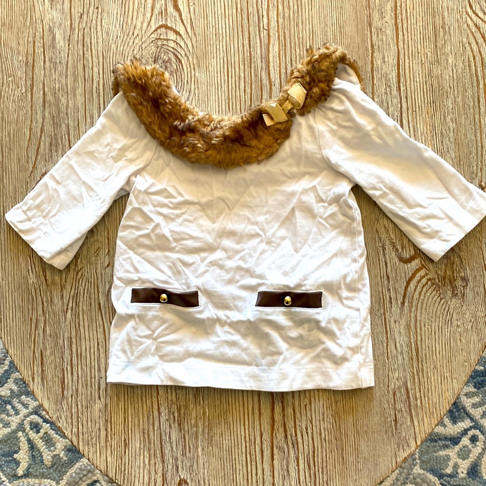 Long Sleeve Faux Fur Collar Top
